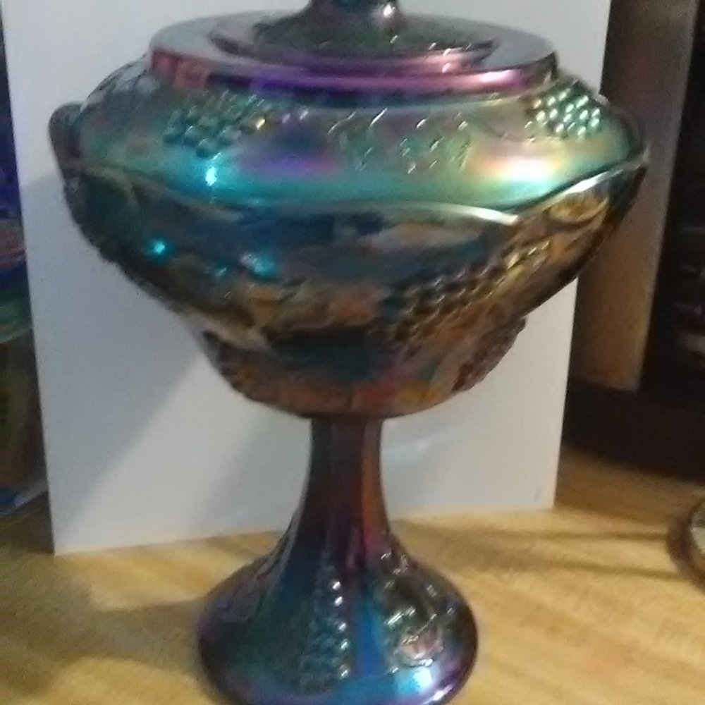 Carnival glass candy dish